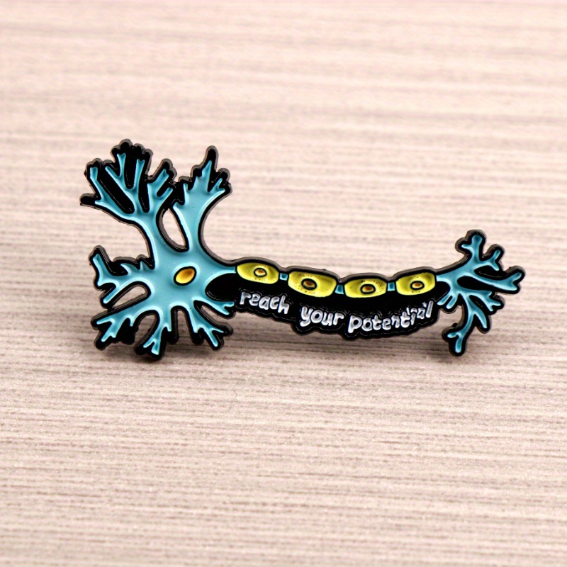 Motivational Neuroscience Brooch - & "reach " Quote - Self- Accessory For Psychology Graduates, Neuroscientists & Mental Growth Enthusiasts - Brain Science Themed Award