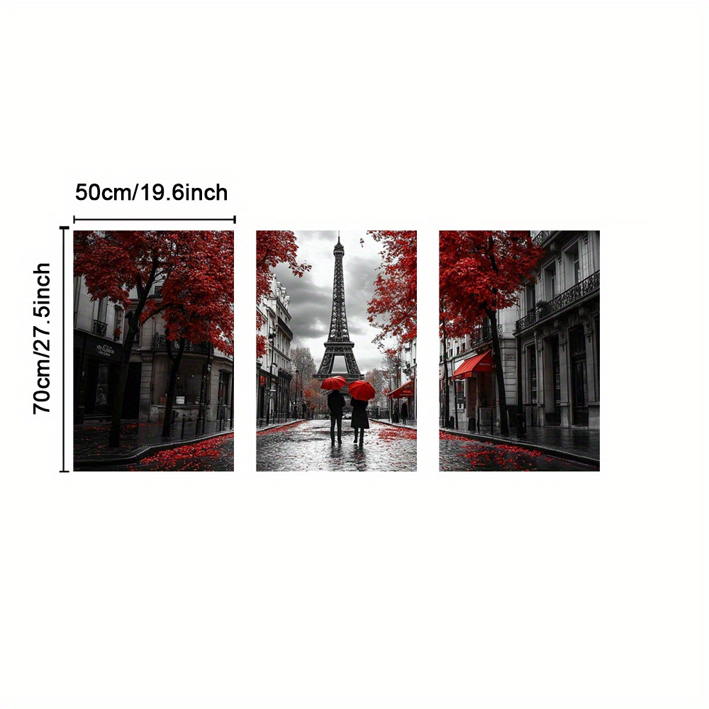 TEMU Set Of 3 Framed Rain Wall Art, Wall Art, Streets Art Prints, Trees Canvas Print, Paris Wall Art, Eiffel Tower Wall Art, Wall Art, Artwork,