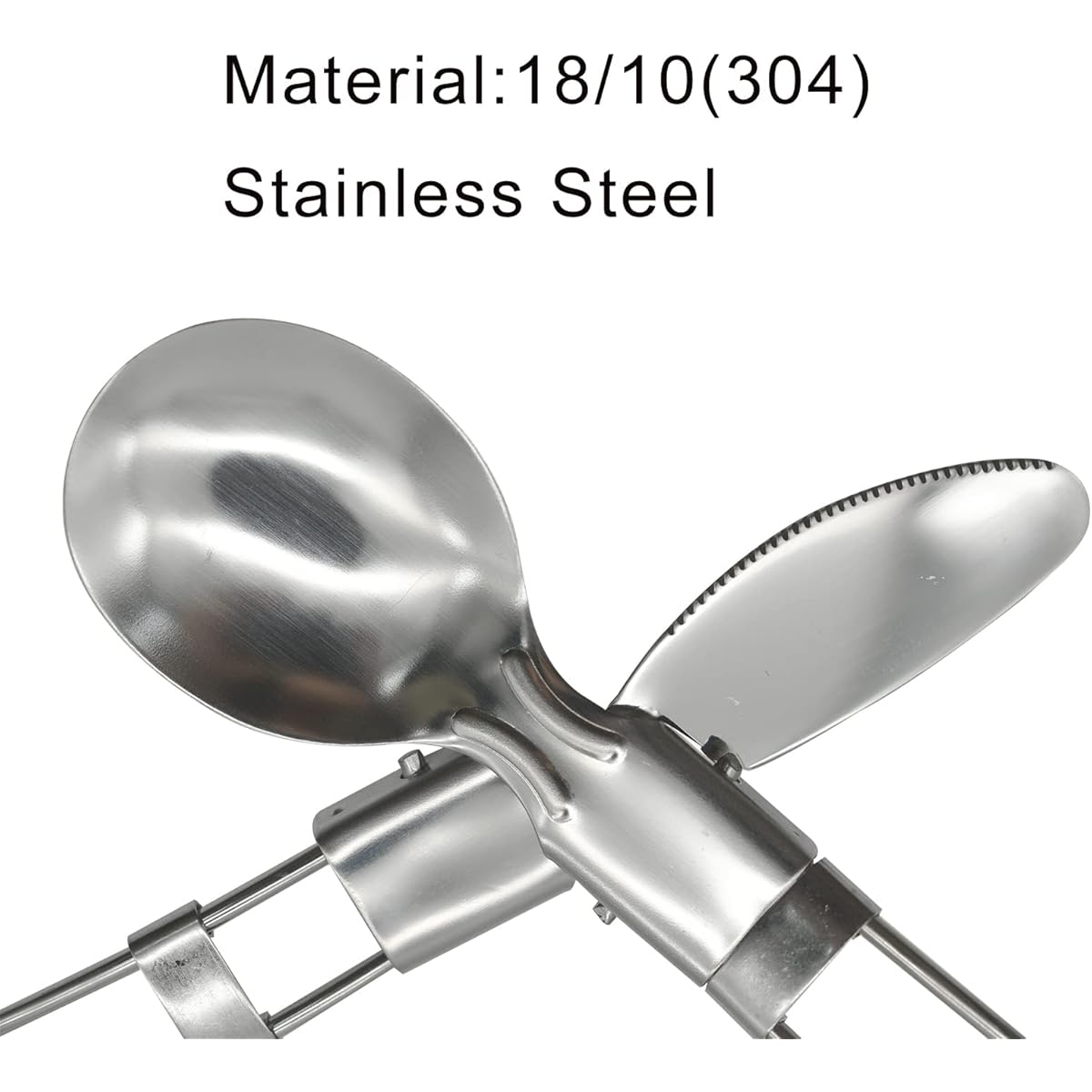 4pcs compact folding camping utensil set heavy duty 304 stainless steel 18 10 flatware with spoon fork knife portable travel cutlery for backpacking hiking picnics dishwasher   saving design for     for home on the go use Product details 0