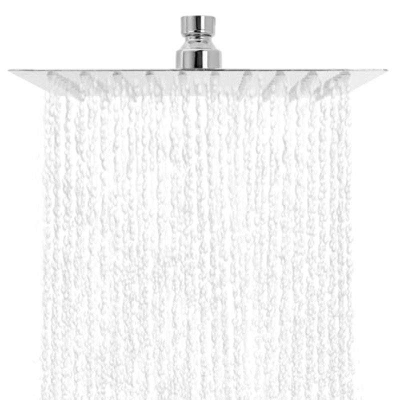 20.32 cm Ultra-Thin Square Ceiling-Mounted Rain Shower Head with Adjustable Angle