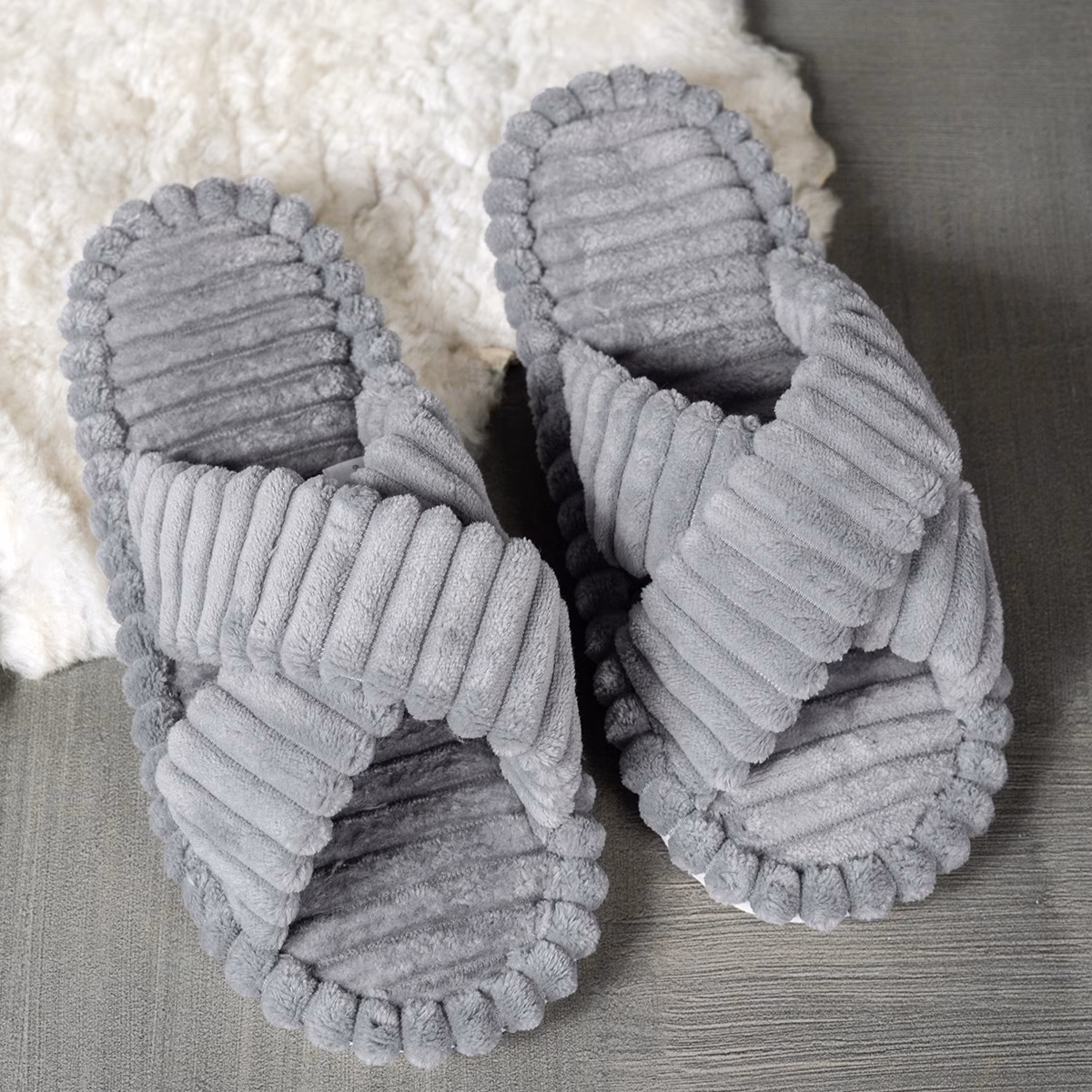 unisex couples slippers lightweight slippers in multiple colors shoes white noiseless foldable quick drying slippers classic and elegant crisscross strap design fluffy plush friendly and warm indoor Product details 29