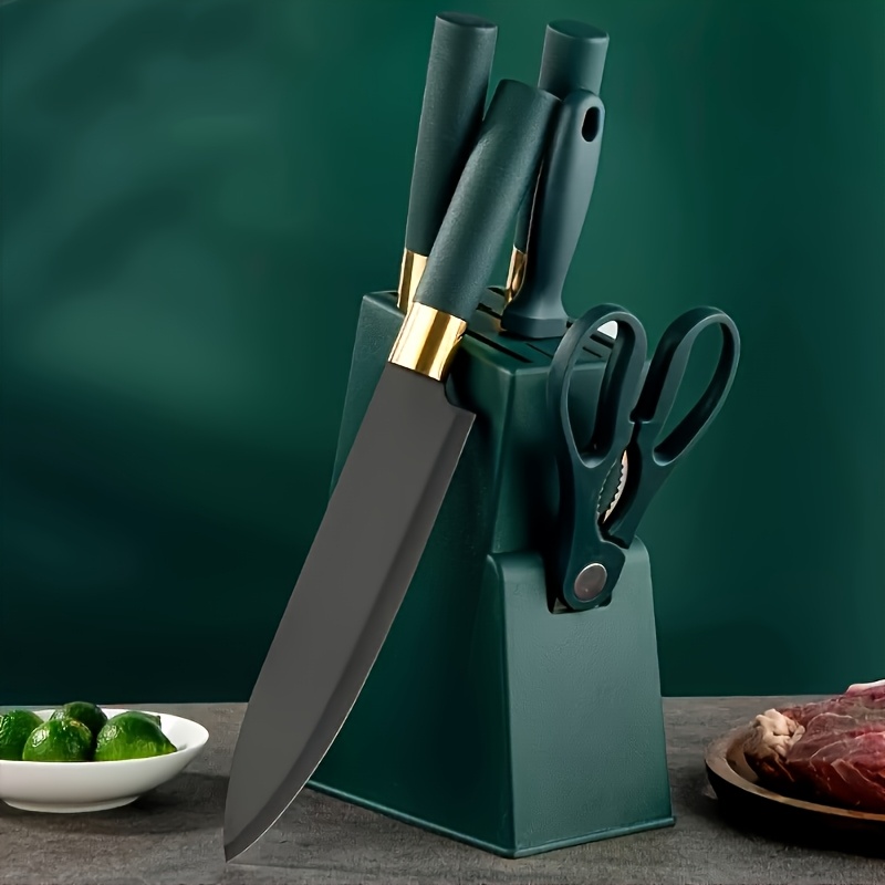 [Heavy-Duty Storage Box] Heavy-Duty Plastic Storage Box With An Ergonomic Base, Allowing For Vertical Or Horizontal Storage To Save Space. The Sturdy And Hygienic Black Display Rack Can Hold Chef's Knives, Bread Knives, And Fruit Knives