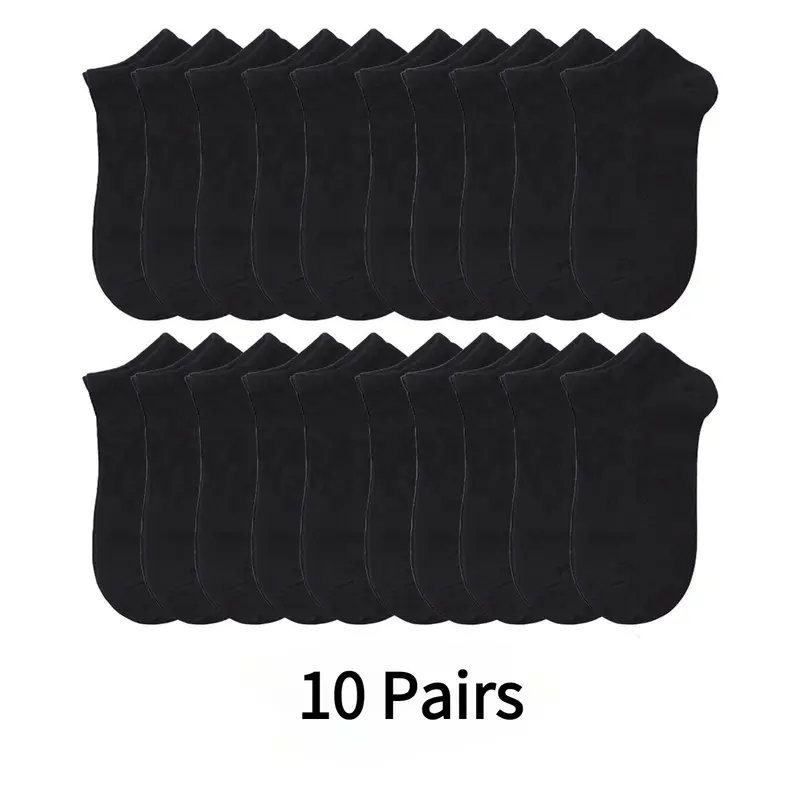 E-shop 10 Paar, atmungsaktive Socken - Schwarz, Grau, Weiß, Ganzjahressocken, leicht und weich, maschinenwaschbar, Outdoor-Socken | Minimalistische