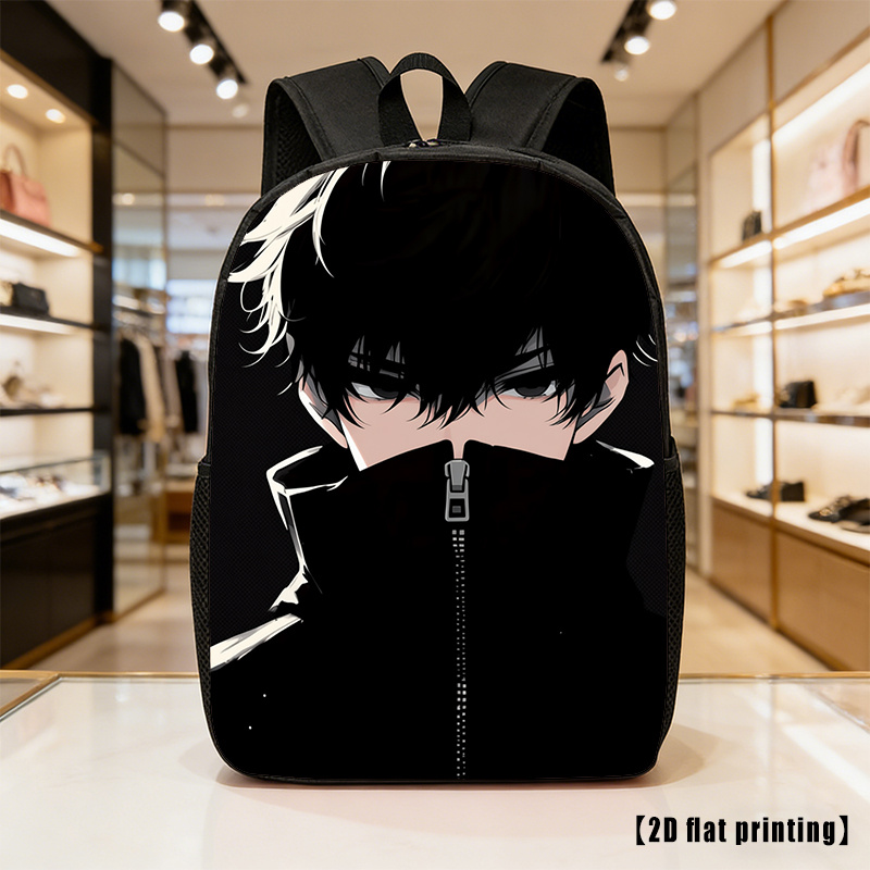 TEMU Cool Teenager, Lightweight, Large-capacity Unisex Backpack With Adjustable Shoulder Straps, Side Pockets, Suitable For Casual Wear, Commuting,