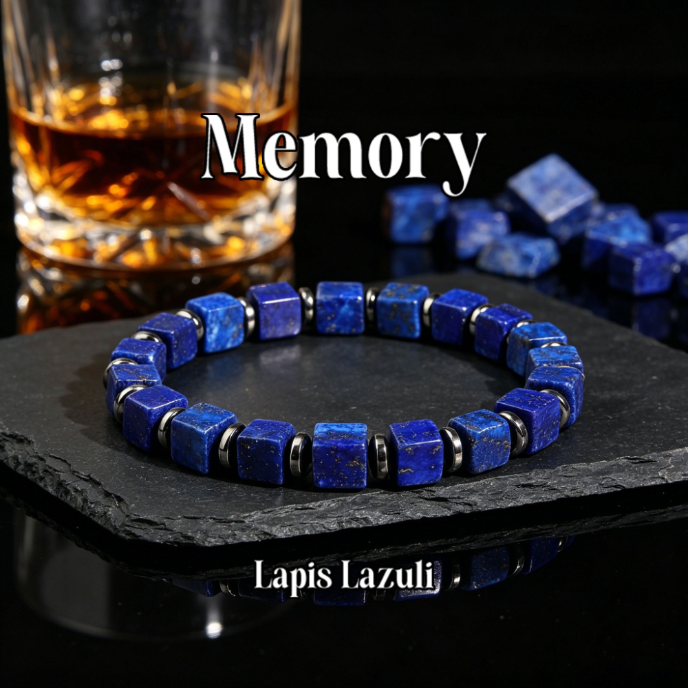TEMU Bracelet de mémoire décontracté à perles carrées -, bijou artisanal sur cordon élastique, convient aux poignets de différentes tailles, pour un