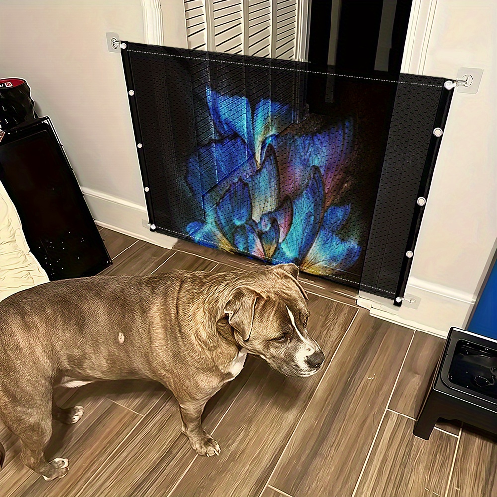 1pc versatile pet safety gate expandable mesh pet gate portable