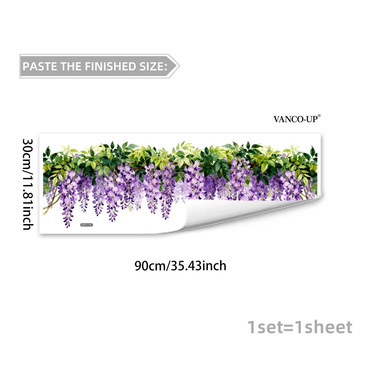 E-shop 2D-Flach, ein 2D-flacher lila Fensteraufkleber mit Blumenranken, statisch haftend, doppelseitig, zur Fensterglasdekoration -verschönerung,