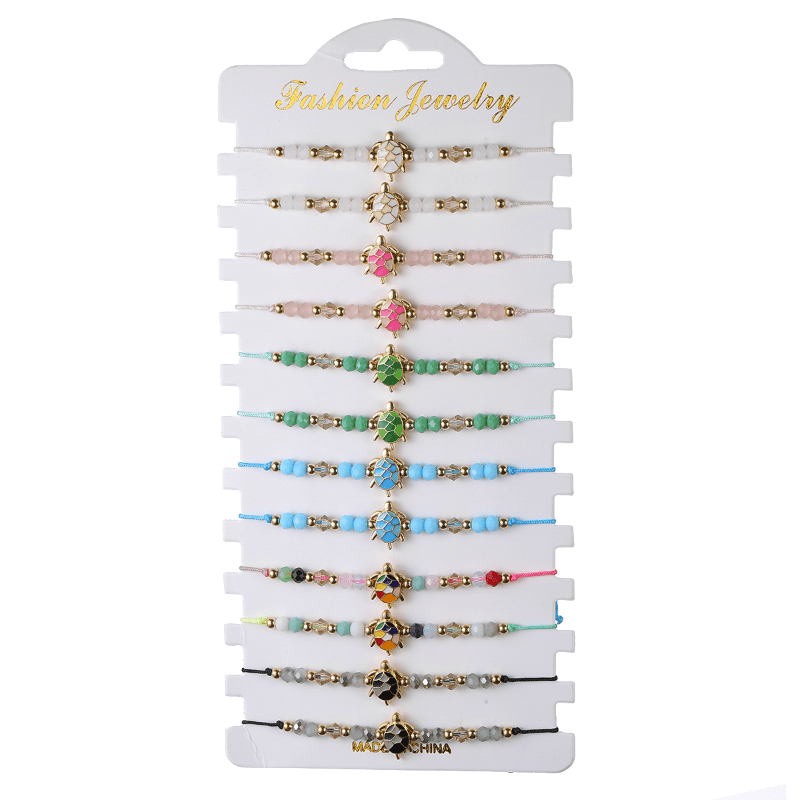 TEMU 12pcs Bohemian Sea Turtle Bracelet Set For Women - Adjustable Bead Bracelet, Of Colorful Sea Turtle Jewelry, Daily And Gift