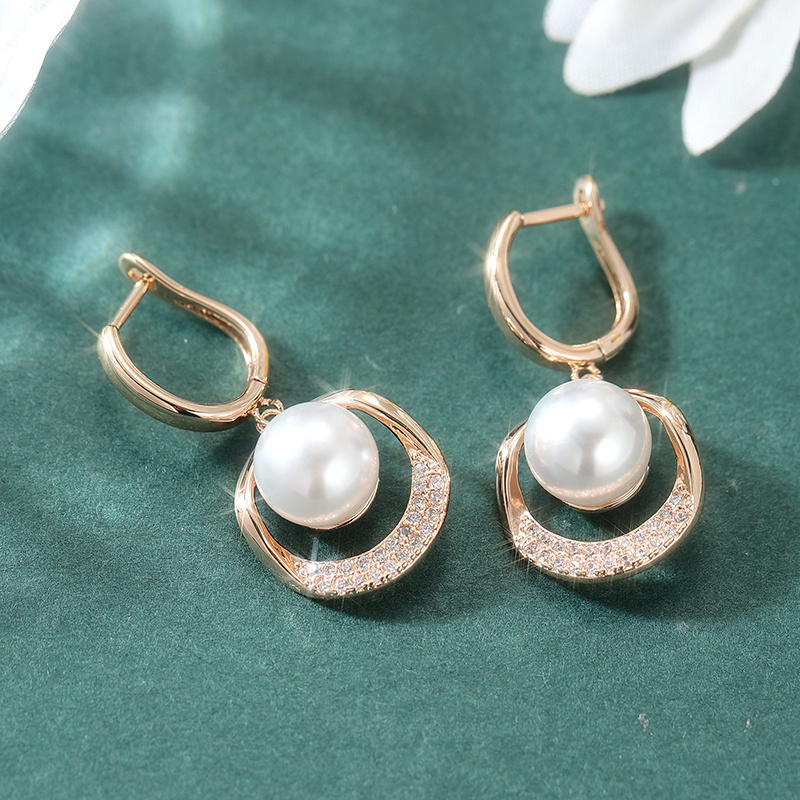 Women's Rose Gold & Cubic Earrings, Elegant Tassel Design