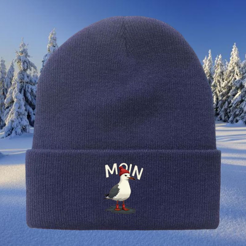 TEMU A Unisex Printed Knit Brimmed Beanie, Warm And Windproof, A Stylish Brimless Beanie For Men And Women, Soft And Comfortable Knitted Hat Suitable