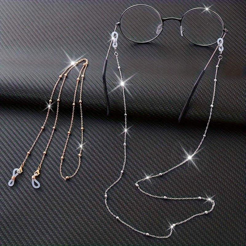 TEMU 2pcs Beaded Eyeglass Chain | Fashionable And Easy Anti-slip Design, Women's Fashion Hanging Rope | Suitable For Business And Leisure, Eyeglass