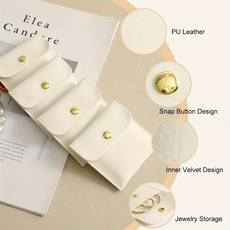 artificial leather jewelry bag multiple color button bags suitable for rings four colors are   for   endants necklaces perfect storage solution jewelry storage box storage Product details 2