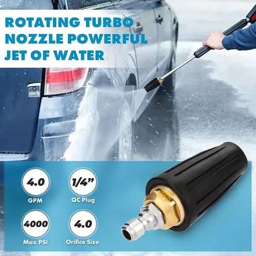 4000 psi pressure washer rotating turbo nozzle 4 0 gpm quick connector turbo nozzle with 7pcs kit
