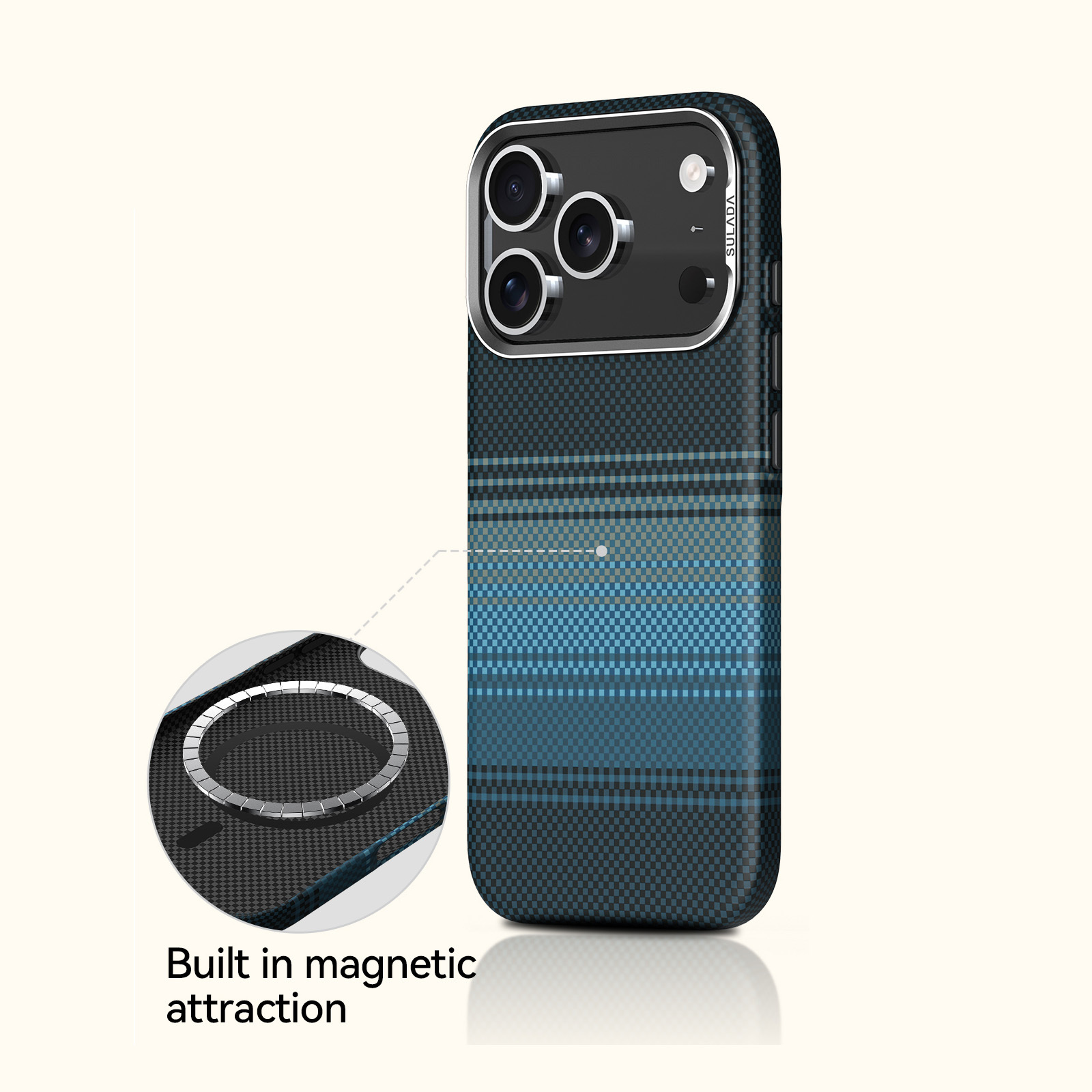 TEMU Phone Case: For Iphone 17 Pro Max Carbon Fiber Precision-hole Lens Protection Case For Iphone 17 Pro, Comfortable Grip, , High-end Aesthetic,