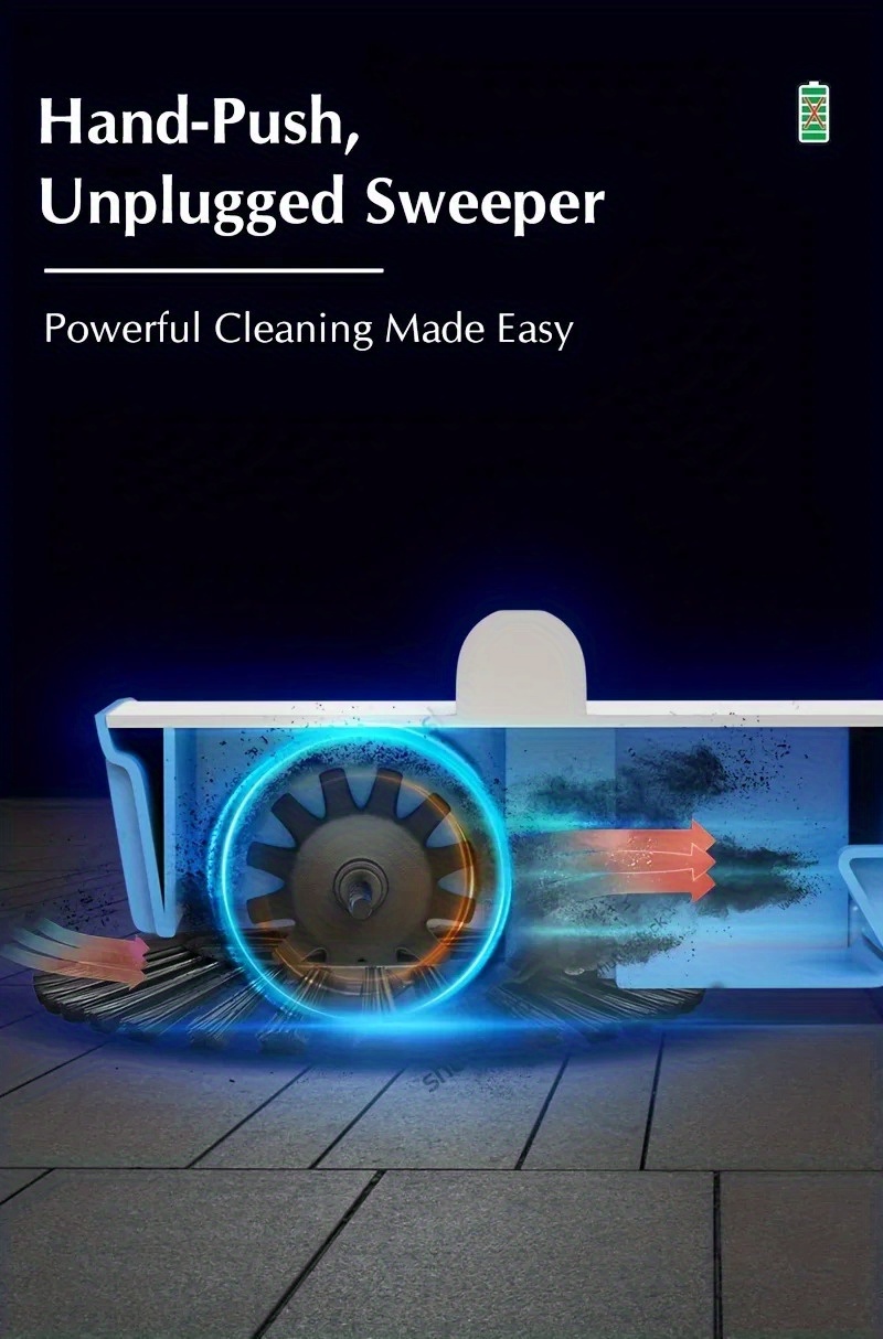 3-in-1 Cordless Dust Push Broom, Dustpan, and Mop Combo, Vacuum Cleaner Set, Long Handle Design, Durable Plastic, Suitable for Hardwood Floors and Tiles - Space-Saving Multi-Functional Household Cleaning Tool, Efficient Design, Easy to Clean Pet Hair