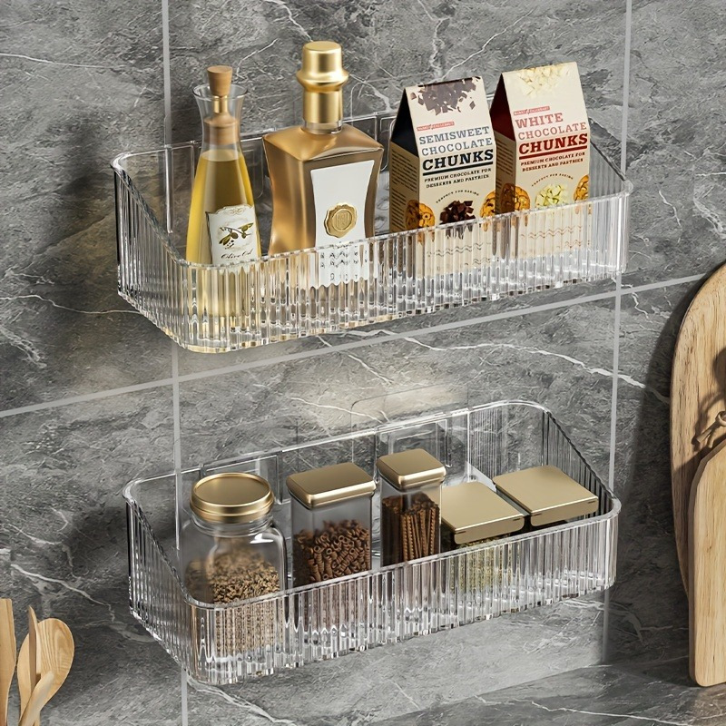 

Easy-install No-drill Wall Corner Shelf - Space-saving Plastic Organizer For Bathroom & Cosmetics Storage