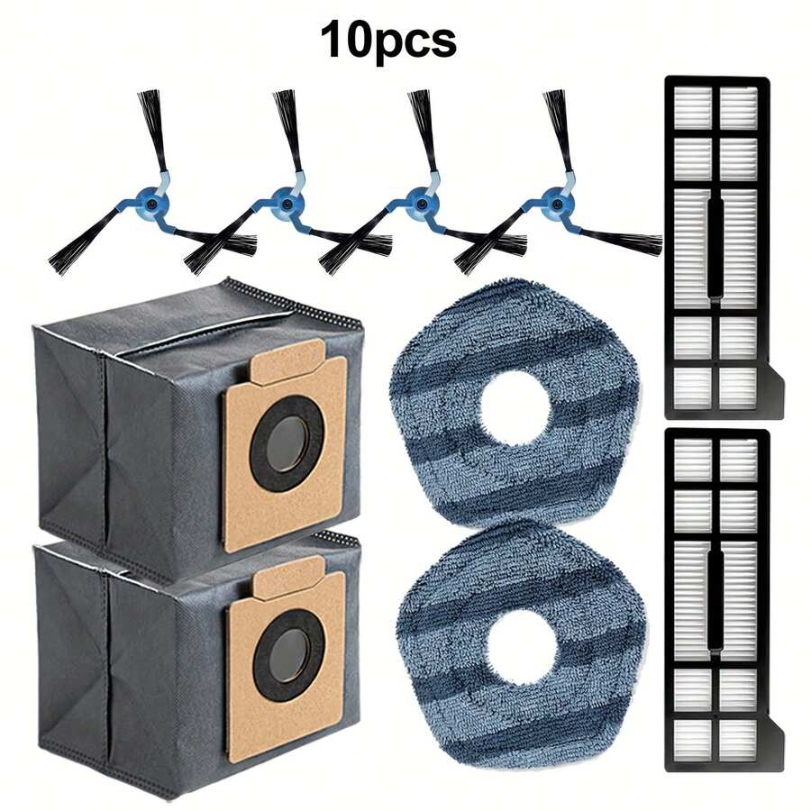 TEMU Mxr Compatible For X10 Pro Omni Robot Vacuum Accessory Kit With Mopping System, Multi- - Replacement Brush, Mop Pad, Side Brushes, Filter & Dust
