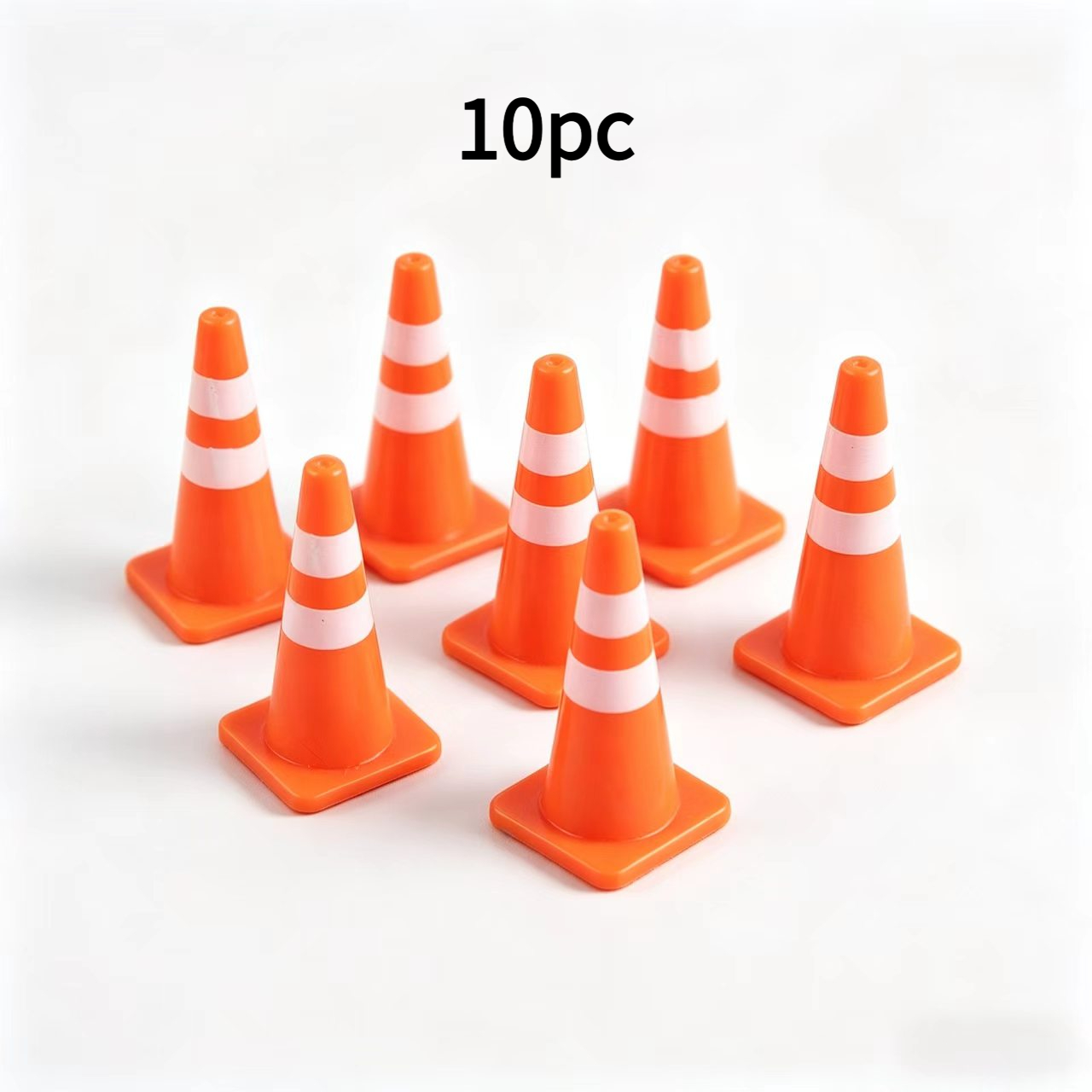 TEMU 10 Miniature Traffic Cone Models, Simulated Miniature Roadblock , Orange Safety Warning Cones Suitable Miniature Parking Lots, Sand Tables,