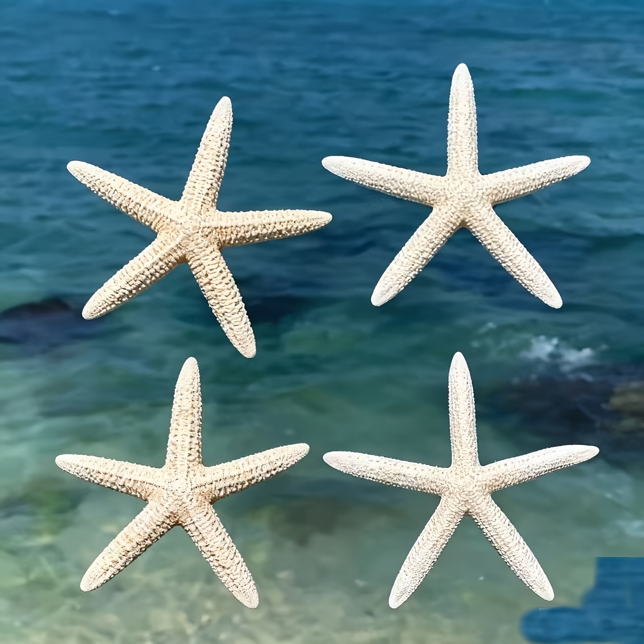 Image of 4pcs Bohemian Handmade Resin Starfish Suitable For Nautical Aquarium Decor, , Garden Wind Chime Hanging Decoration, Jewelry Making & Diy Crafts - Realistic Sea For, Shelves, Gifts (no Revision)