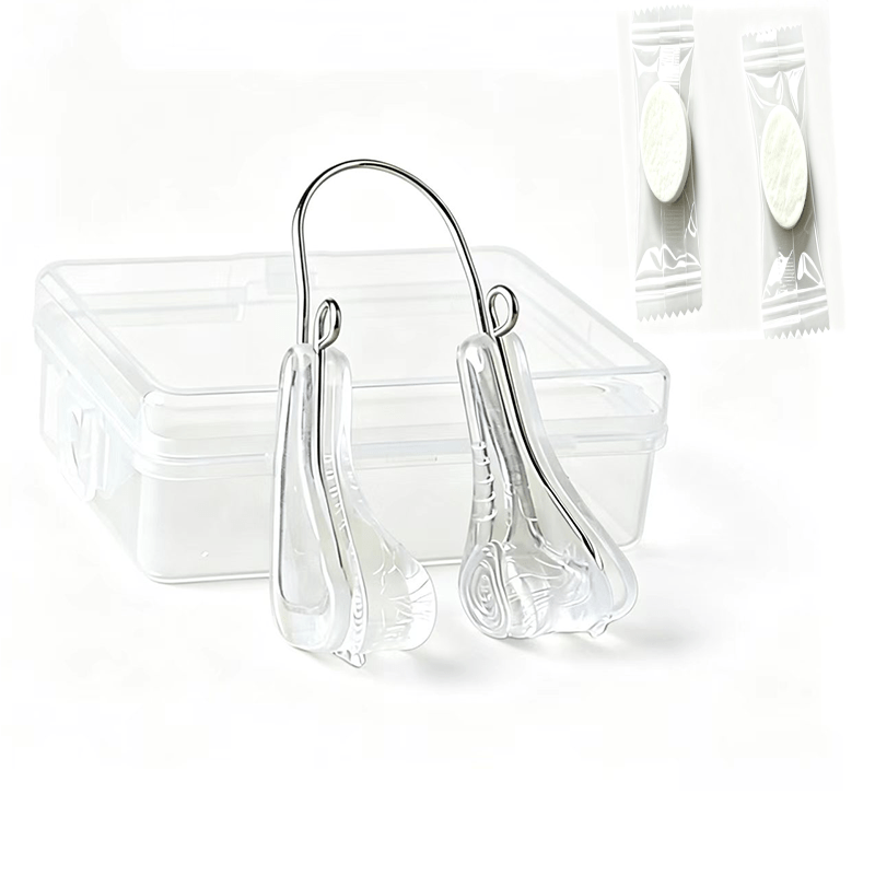 TEMU Pince de mise du nez en souple avec boîte de rangement, inclut 2 serviettes compressées. pile, facile à utiliser et simple. Un outil de beauté