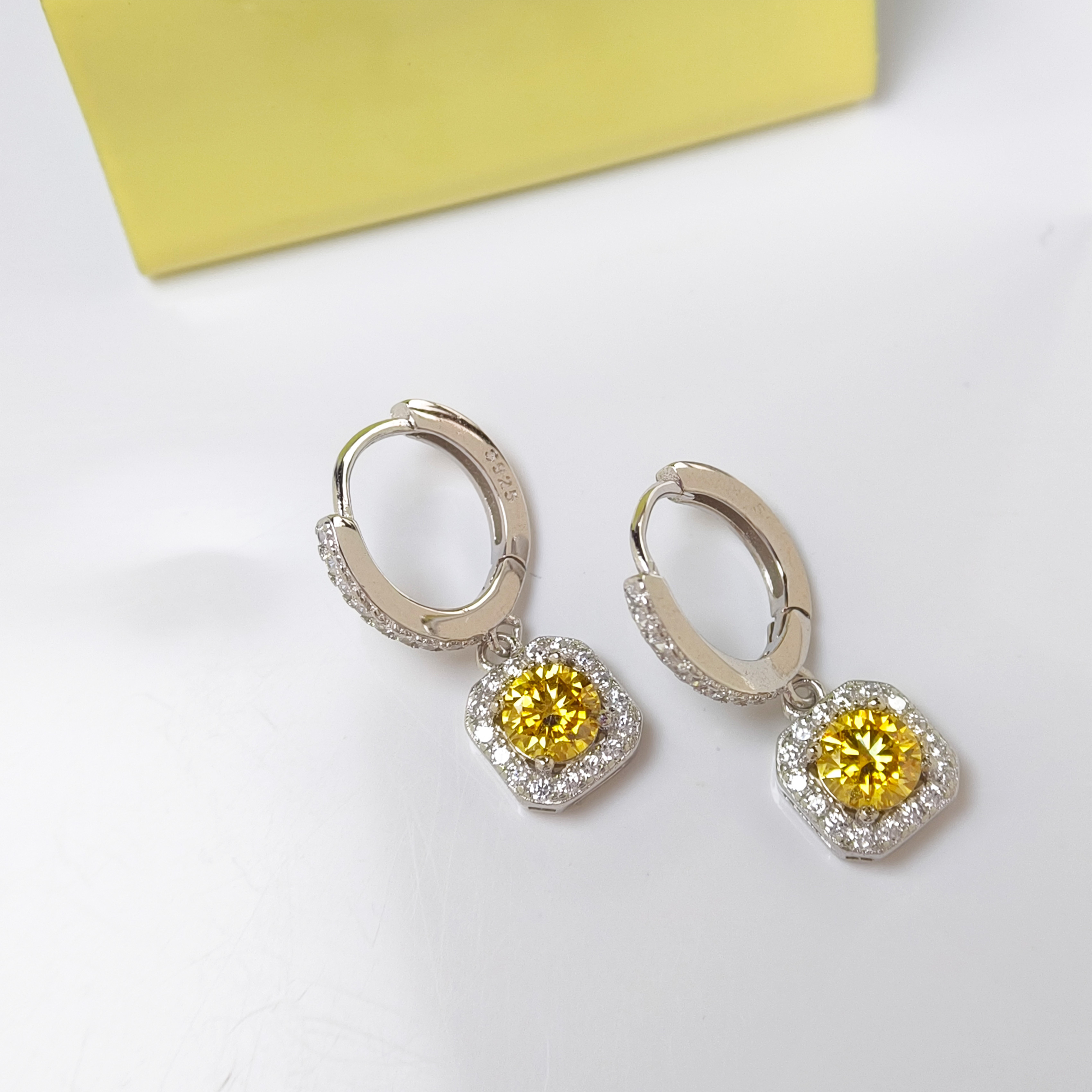 1 Pair 0.5/1/2/3 Carat 925 Silver Moissanite Earrings, Elegant Jewelry