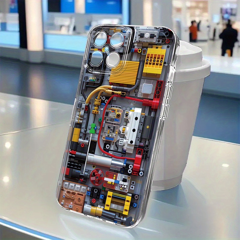 TEMU Átlátszó ütésálló TPU teljes burkolat, interaktív LEGO vezérlőpanel mintával, különböző for Honor mobiltelefon modellhez, beleértve a 400, 400