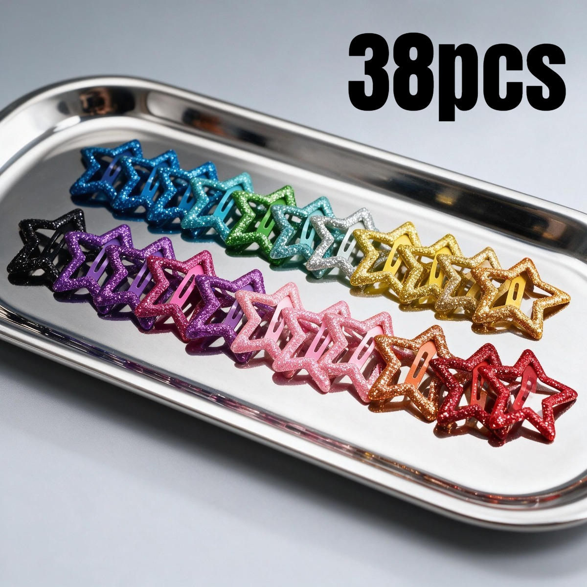 TEMU (38pcs) Mini Pinces à Cheveux Métalliques Scintillantes pour Femmes, Accessoires de Cheveux Rétro Y2K, Utilisation Quotidienne Toutes pour Fêtes