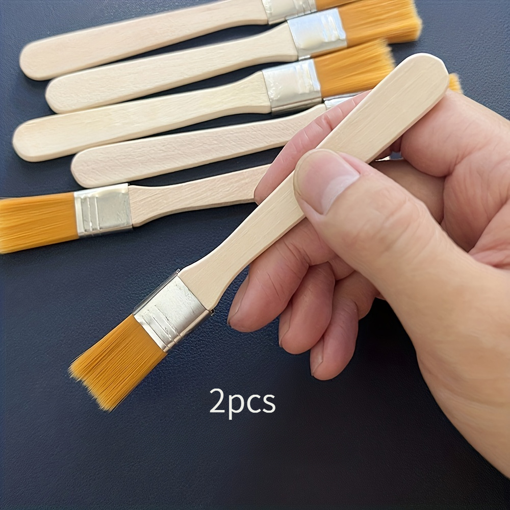 TEMU 2/4/6pcs Nylon Paintbrushes Short Rod Art Paint Gouache Painting Acrylic Painting Wall Painting Paint Brush Art Supplies