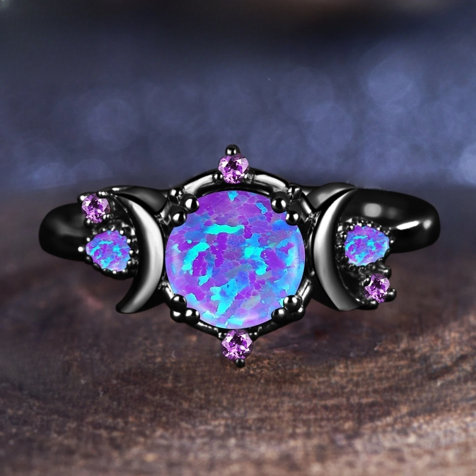 black and purple ring sold on Temu United States