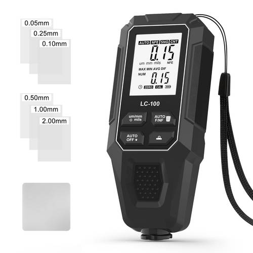 digital coating thickness gauge portable paint thickness meter with led display 1 m high resolution 0 2000 m measuring range auto shut off battery indicator for automotive ship metal foil furniture inspection