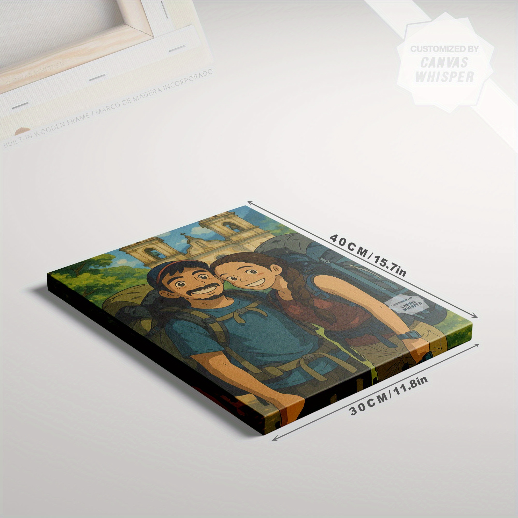 TEMU 1pc Custom Anime-style Photo Canvas Print - Personalized Framed Wall Art With Your Own Photo, High-quality Vibrant Print, Durable Indoor Home
