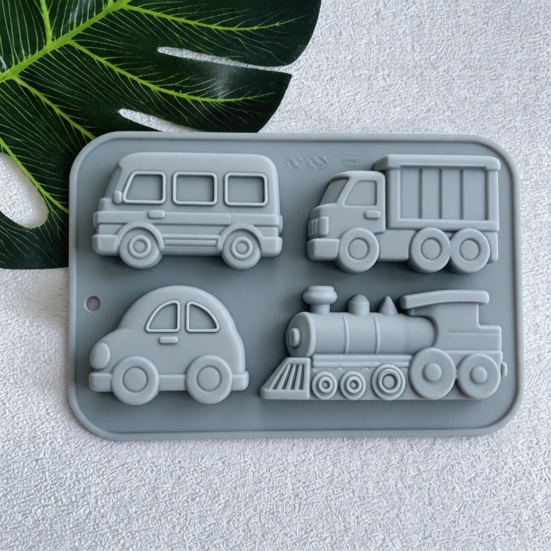 TEMU 4-cavity Car Vehicle Silicone Mold, Soap And Candle Making Mold For Resin, Plaster And Crafts, Candle Making Gift, With .97-inch Candle Wicks