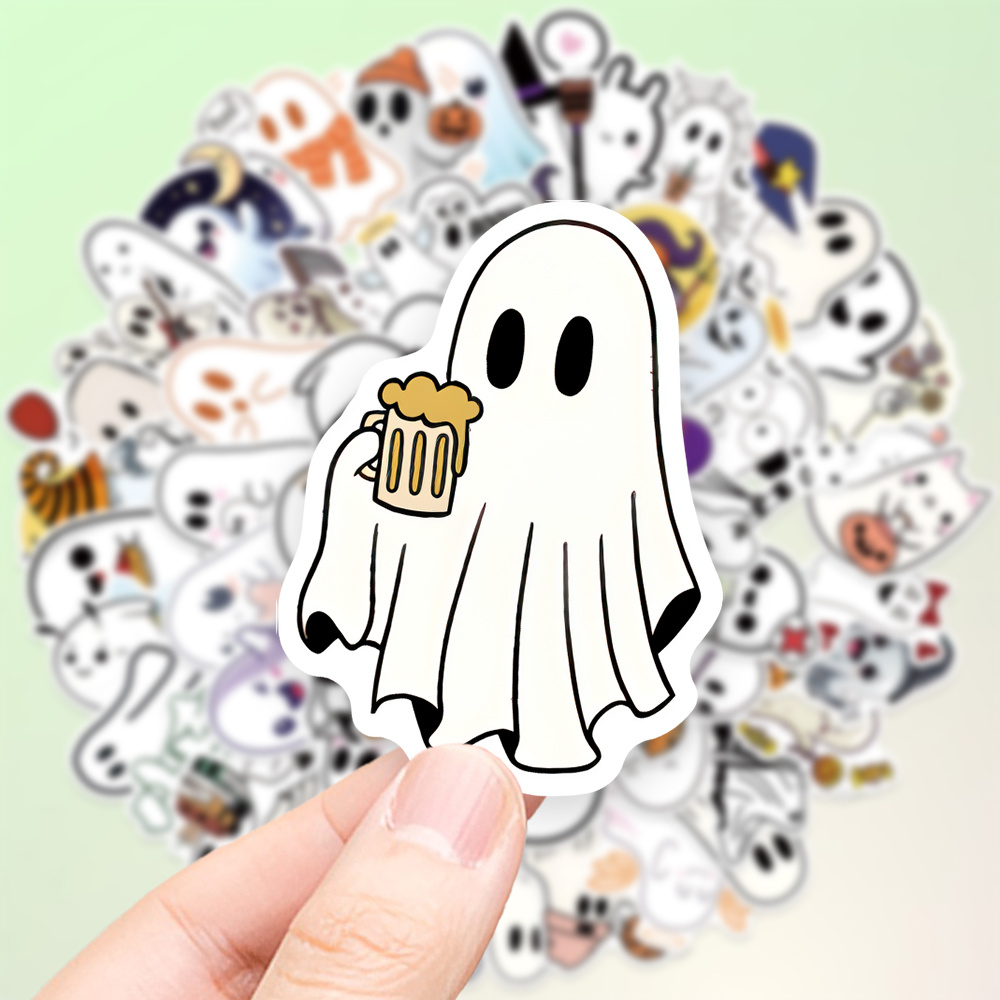 Image of 62pcs Colorful Stickers: Creative, Cartoon-like Illustrations Of Featuring Black And White Highlights, , And Fun Movement. Vinyl Aesthetic Decals Are Ideal For Embellishing Laptops, Mobile Phones