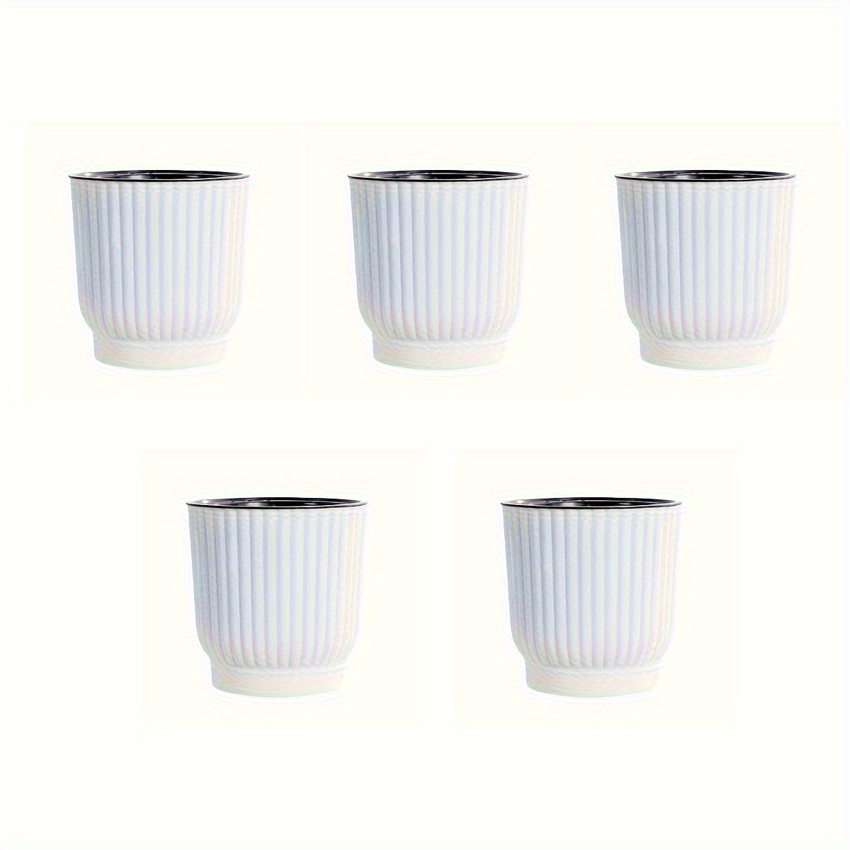 Image of 5pcs Self-watering Planters, Pet Plastic Flower Pots, Indoor Plant And African Violet Garden Containers Gardening Gift Home Decor