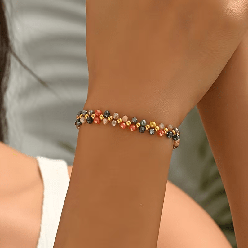 Image of 1pc, Women's Bohemian Colorful Woven Bracelet, Random Arrangement, For Daily Wear, Vacations, And Parties. Valentine's Day Gift, Birthday Gift