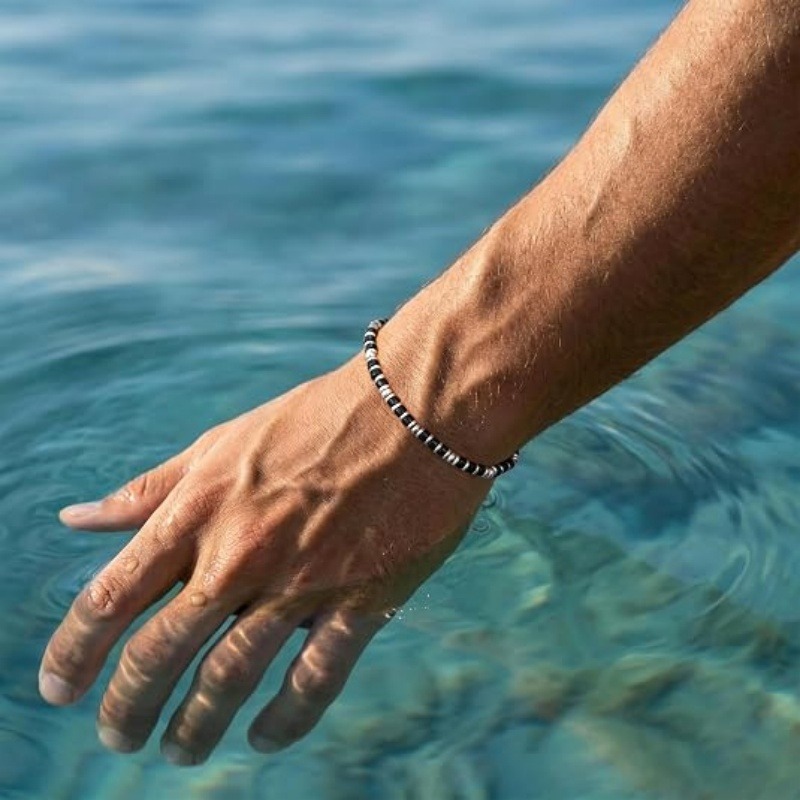 Triple Protection Natural Stone Men's Beaded Bracelet