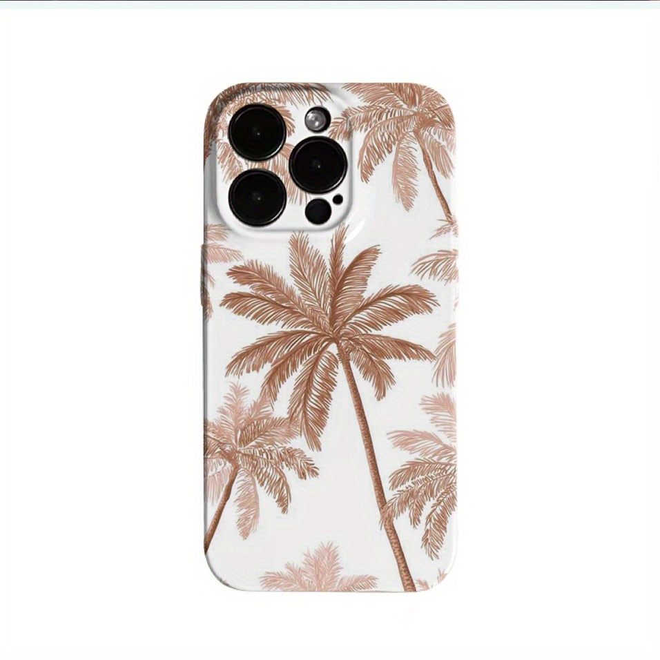 TEMU Phone Case: Minimalist Brown Coconut Tree Phone Case Suitable For Iphone18pro 17 15pro 11, Aesthetic For Men Women, Perfect Gift For