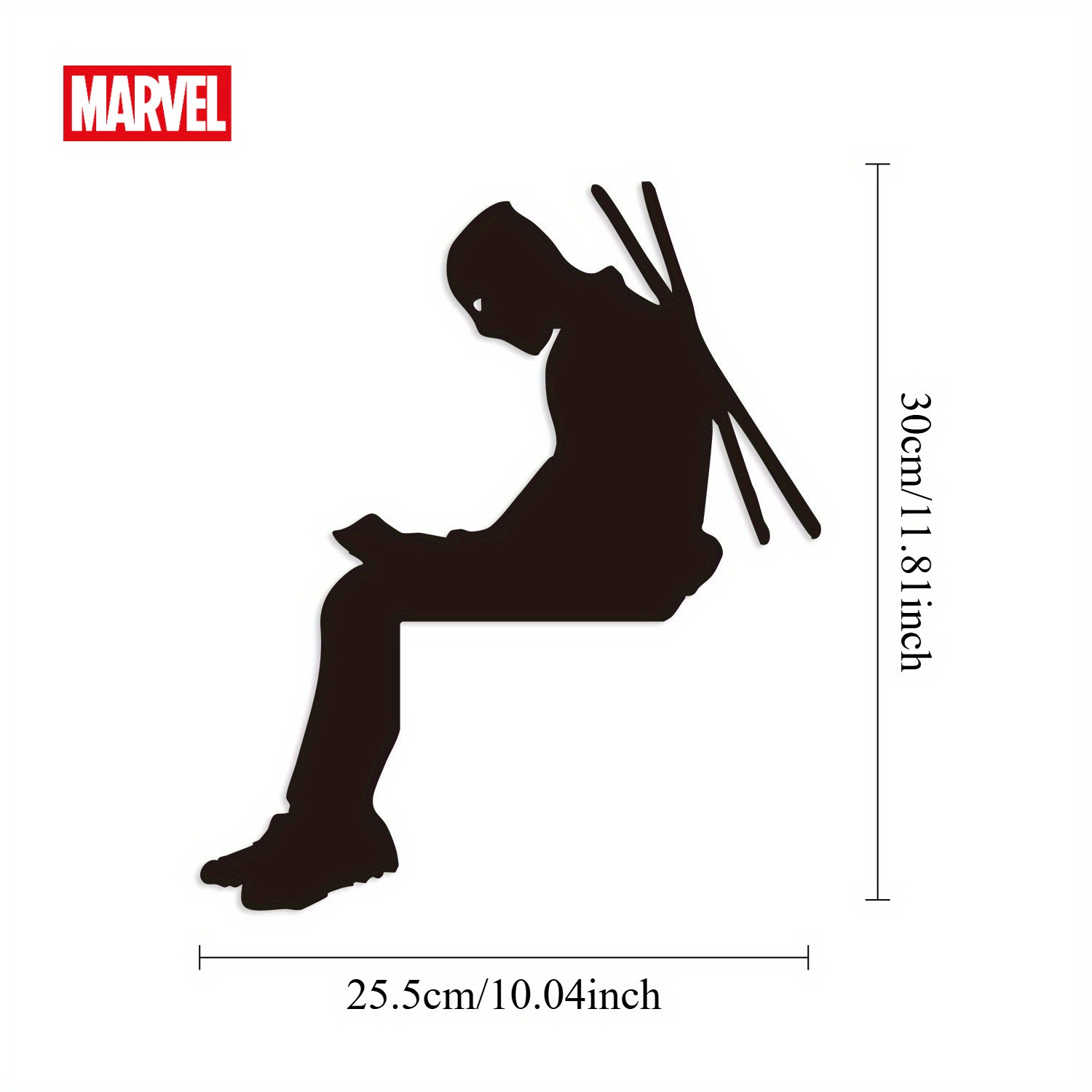 TEMU Deadpool Metal Wall Art - -haired Superhero Decor With Dynamic Pose & Comic Book Design, Gifts, Home Decor, Or Comic Book Style Interiors, Comic
