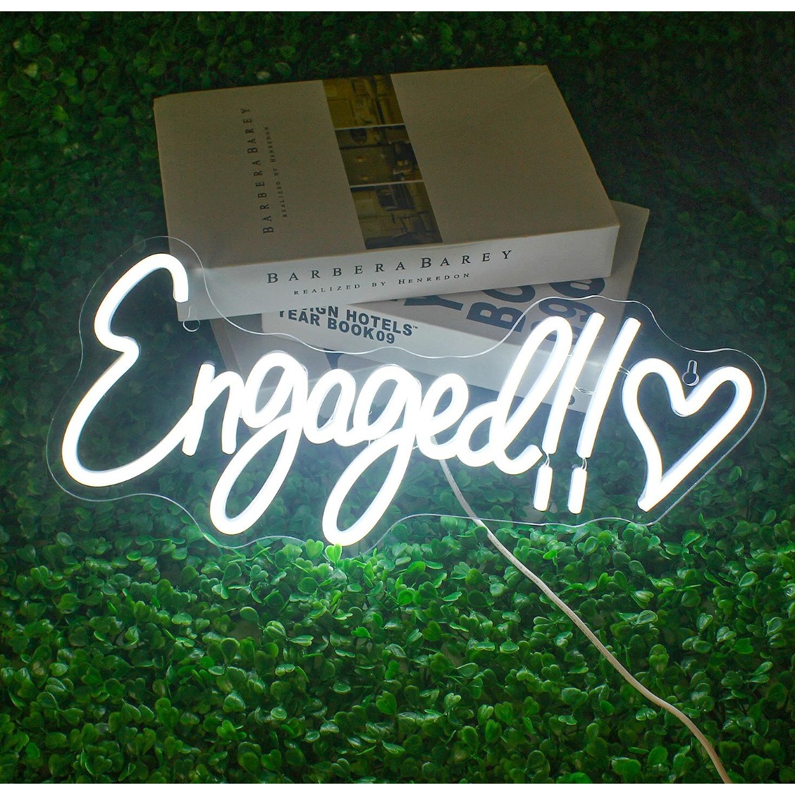 Image of Engagement Neon Sign, White Neon Sign, Wall Decoration, Neon Sign, Dimmable Wedding, Gift Party Neon Lights, Led Signs, Store Birthday, Wedding, Engagement Decoration Led Neon Signs, Led Light Signs