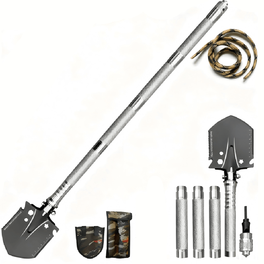 Image of Multifunctional Portable Shovel, Hiking Shovel, Folding Detachable Spade Kit, Multifunctional For Camping, , Hiking, Outdoor, Fishing, Gardening