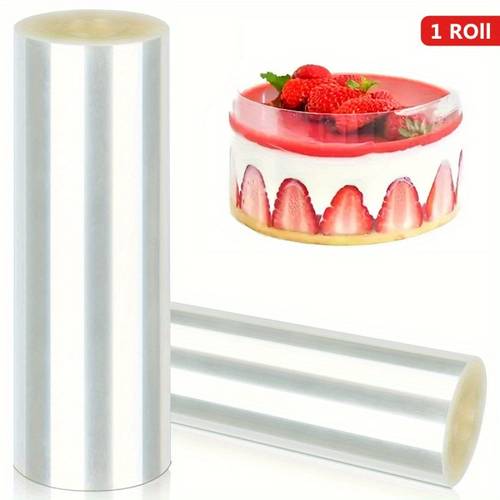 197 zoll transparenter kuchenscheiben-schürze, mousse-kuchenkragen-rolle, für schokolade, mousse, tortendekoration, backzubehör, zum feiern von weihnachten, halloween und hanukka