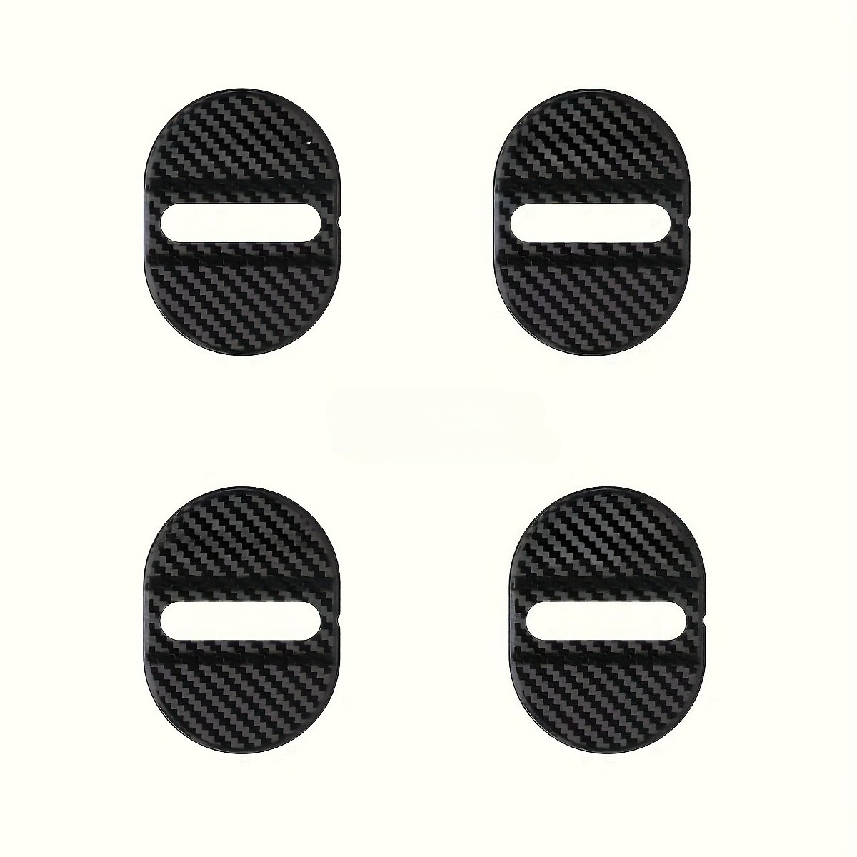 TEMU 4pcs Carbon Fiber Patterned Door Lock Sleeve Set, Suitable For All Models, Rustproof Car Door Lock Cover Decoration, Buffer Force Of Closing The