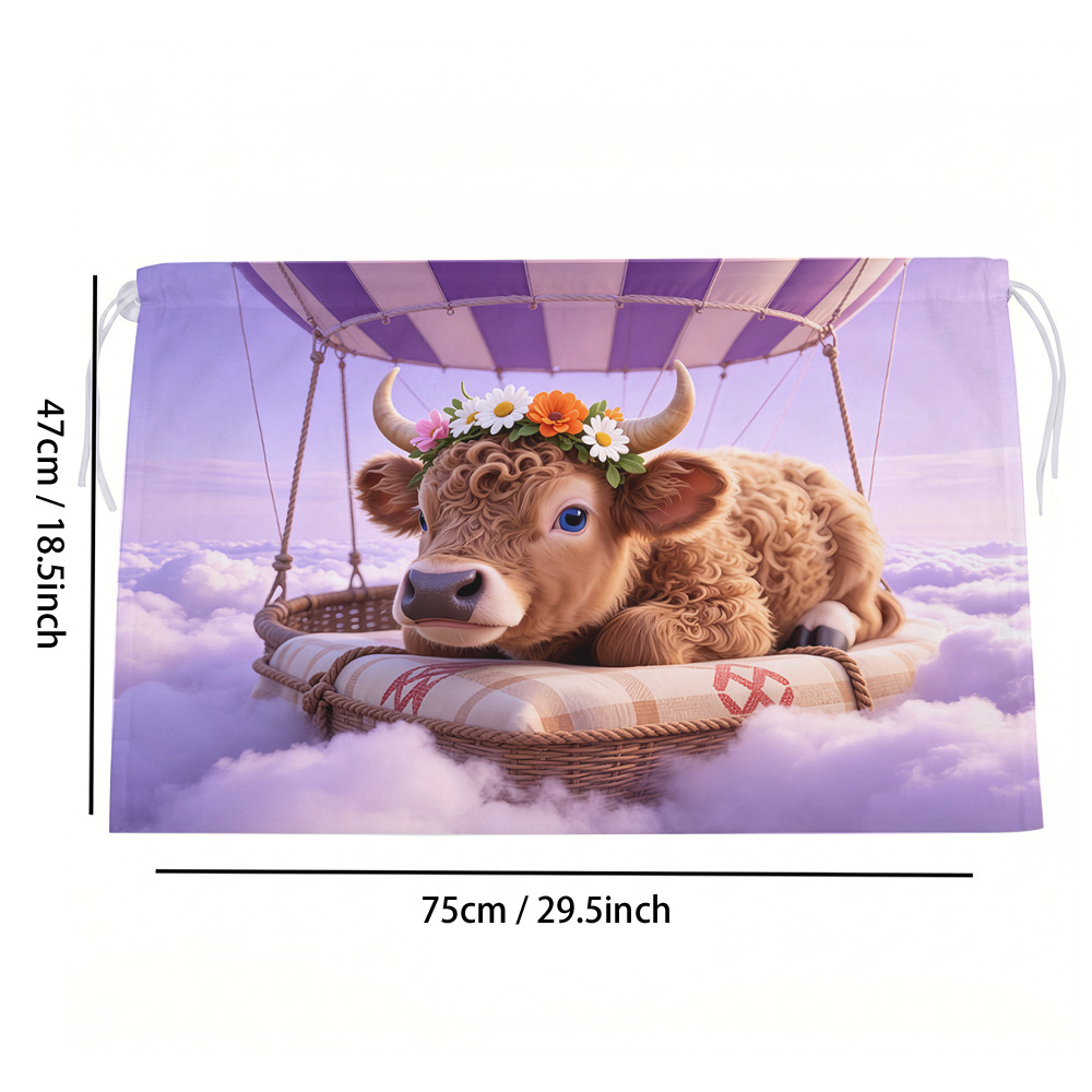 TEMU Car Sunshade, Sun Protection, Highland Cow Pattern Air Balloon, Suction Cup Side Curtain, Privacy Protection Car Curtain, 2d Flat Car Interior