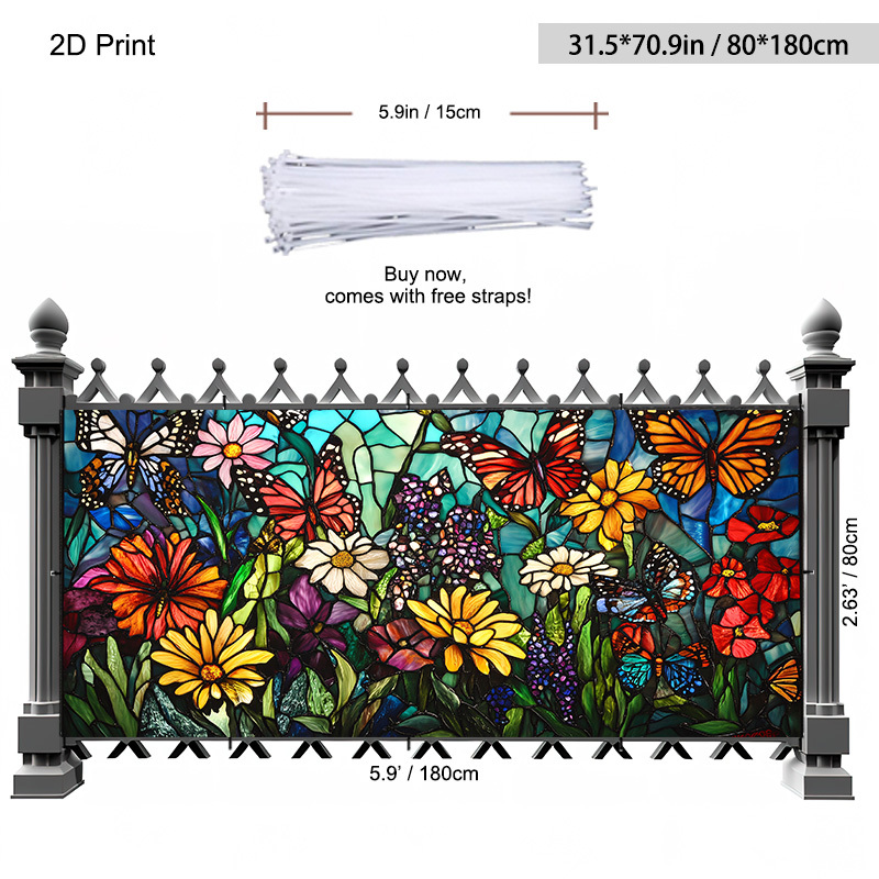 TEMU 1pc Of Railing Decoration, Yard Decoration, Wall Decoration, Christmas Decoration, Outdoor Decoration, Terrace Privacy Screen, Party Backdrop,