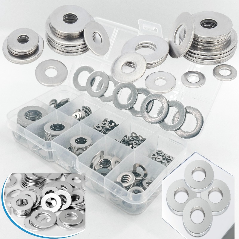 560pcs Steel Round Gasket Set M2 M12 Multiple Sizes For Industrial Maintenance Indoor Outdoor Use Durable Fastening Solution
