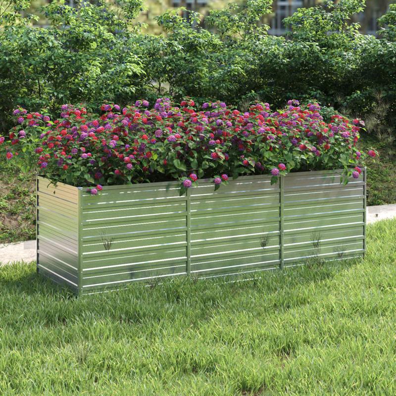 TEMU Outdoor Box Planter Box Planter Raised Garden Bed 240x80x77 Cm Galvanized