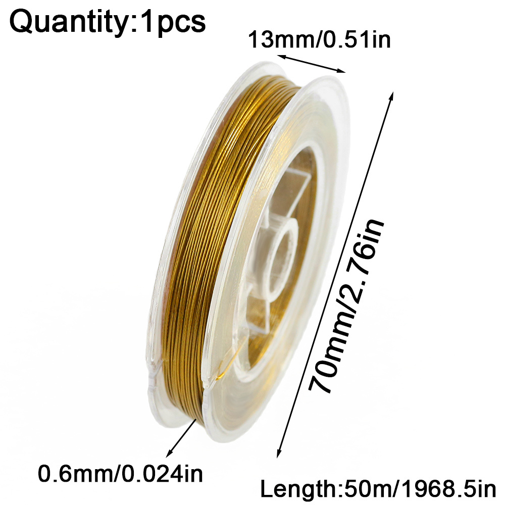 TEMU 1pc Of 0.6mm Multi-strand Stainless Steel Wire, Flexible Handmade Wire, Durable And Sturdy. Suitable For Pendants, Bracelets, Necklaces, Mobile
