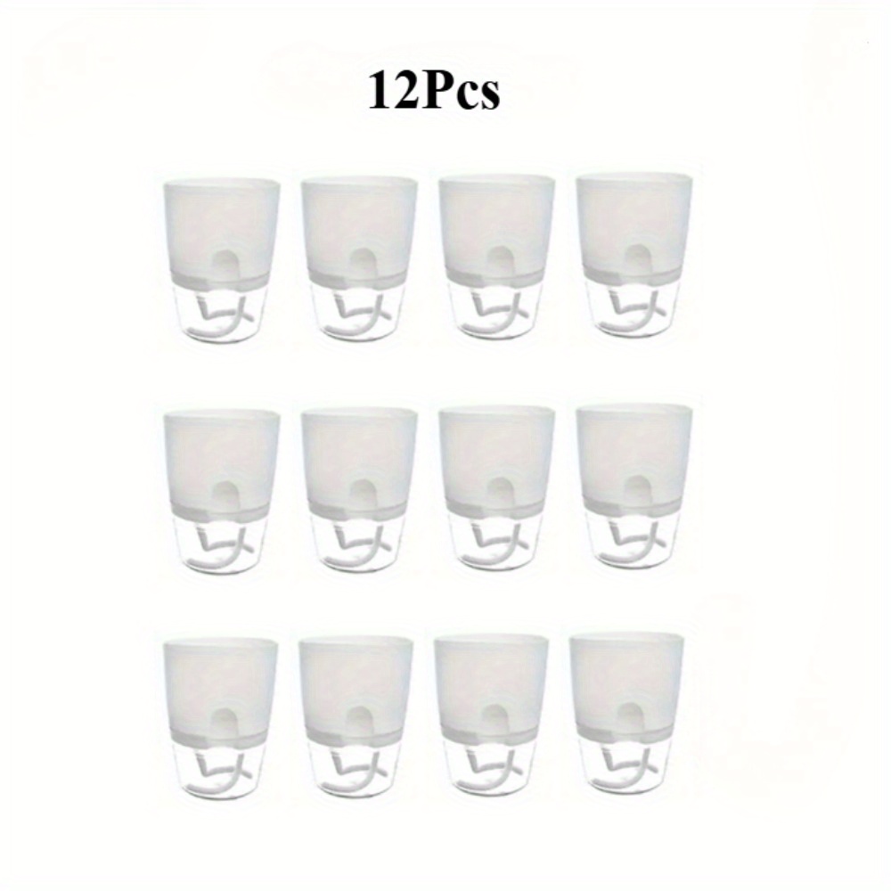 Image of 12pcs Planters With Drainage Holes - White Easy Double-layer Automatic Vases, Plastic, Ideal For Indoor And Outdoor Gardening, Planters Gardening Gift Home Decor