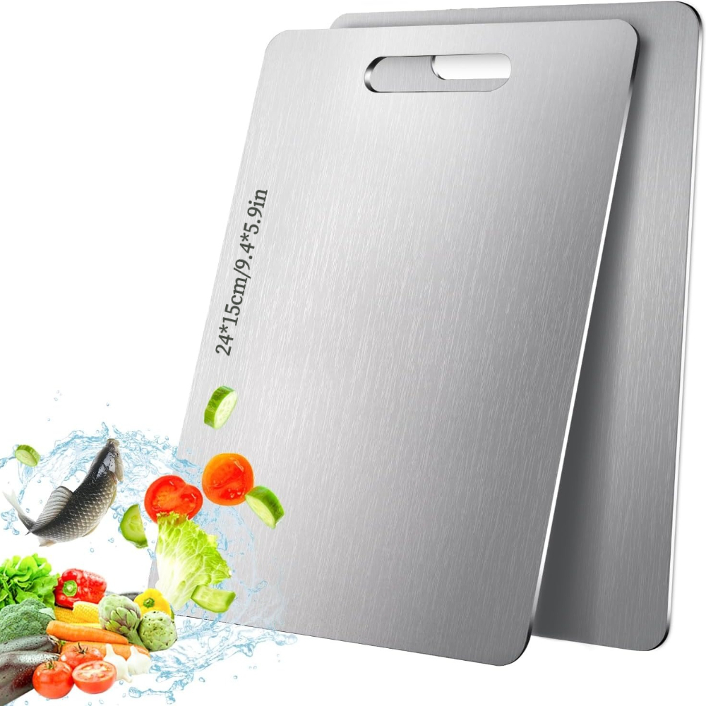 TEMU 2-pack - Titanium Kitchen Cutting Board, Double-sided Food Grade Durable Chopping Board, Easy To Clean, Dishwasher Safe, Suitable Gifts And