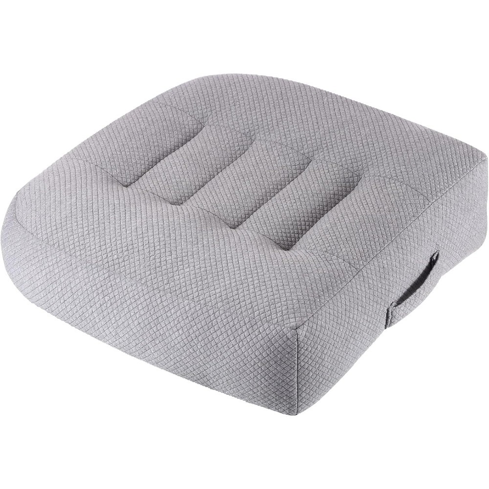 Image of Zree Driving Height Increasing Seat Cushion Gray 40x40x12cm, Anti Slip Comfortable And Breathable, Suitable For Car Driving, Office And Home Use Height Increasing Seat Cushion